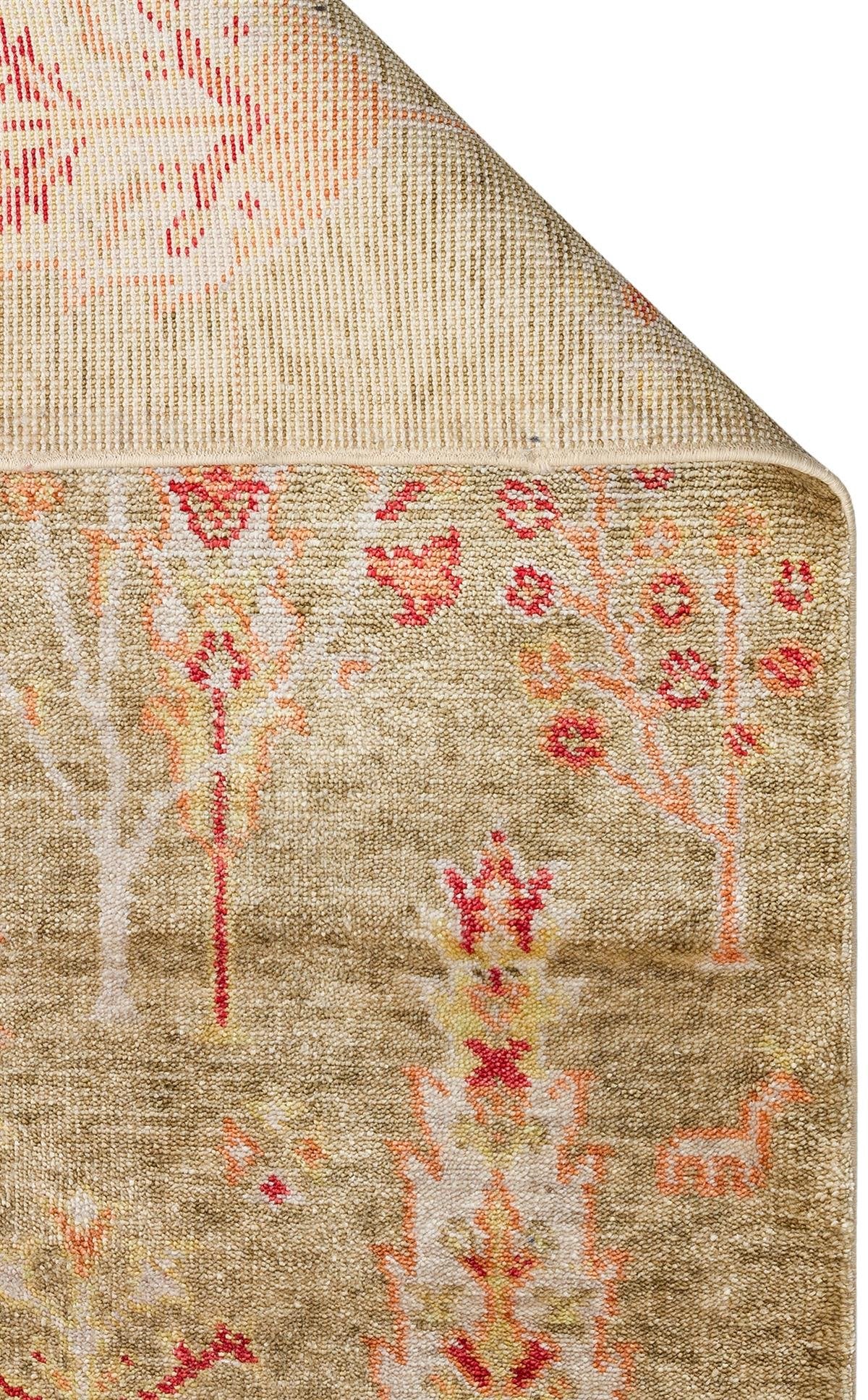 Seka 08 GREEN AUTUMN Otantik Desenli Özel Hav Vermeyen ve Kolay Temizlenebilir Tensel Kullanılarak El Emeği ile Özel Tezgahlarda Üretilen Modern Uşak Halısı