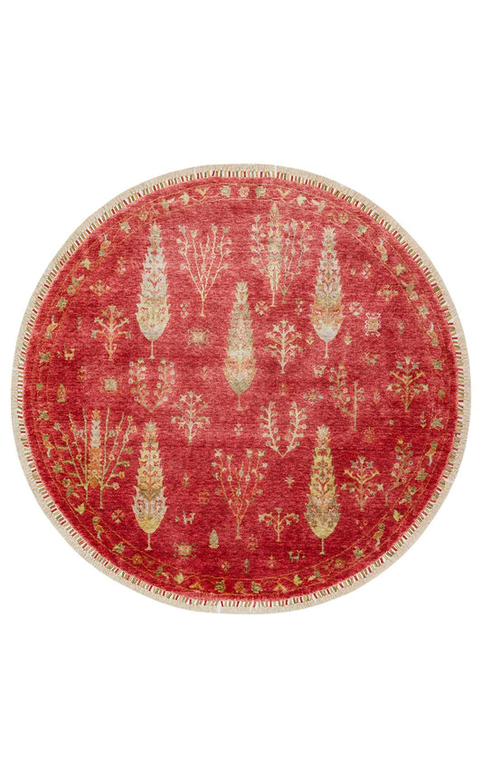 SEKA 08 RED AUTUMN Q Otantik Desenli Özel Hav Vermeyen ve Kolay Temizlenebilir Tensel Kullanılarak El